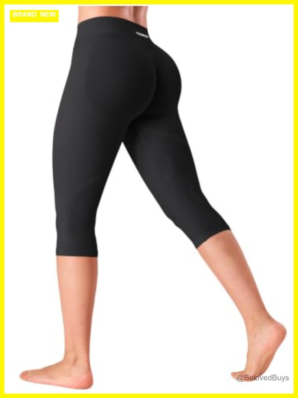 YEOREO Seamless Capri Leggings Low Rise Booty Lifting Yoga Pants 16" Inseam No